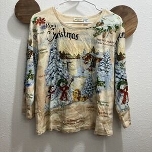 Vintage Collections Etc. Embellished Ugly‎ Christmas Grandmacore Top Sz M Sequin
